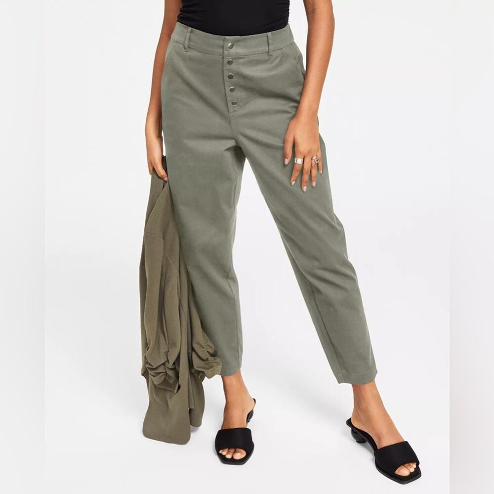 BAR III Women's Button Fly High Rise Tapered Pants size 6 (b8.1)